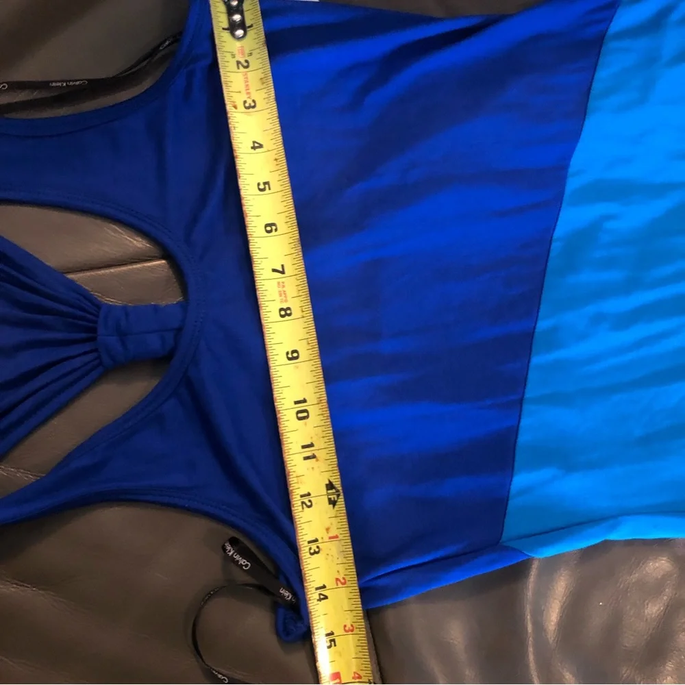 Calvin Klein || NWT || Colorblock Blue & Black Racerback Maxi Dress